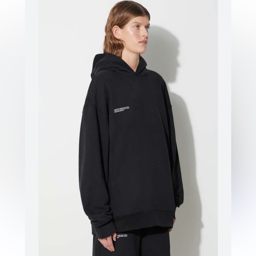 Pangaia Black Hoodie 100% Organic Cotton Unisex Pockets - Size Xxs